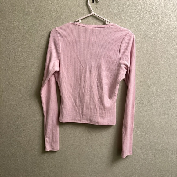 Good American Pointelle Cardigan Size XS Pink - Picture 7 of 7